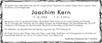 Anzeige von Joachim Kern von MGO