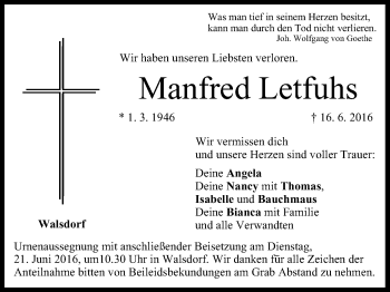 Anzeige von Manfred Letfuhs von MGO
