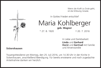 Anzeige von Maria Kohlberger von MGO