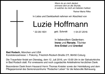 Anzeige von Luzie Hoffmann von MGO