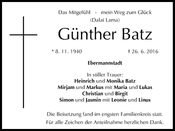 Anzeige von Günther Batz von MGO