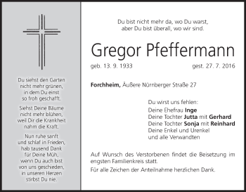 Anzeige von Gregor Pfeffermann von MGO
