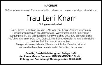 Anzeige von Leni Knarr von MGO