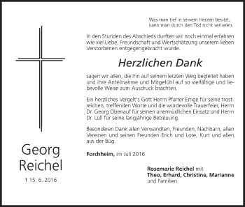Anzeige von Georg Reichel von MGO