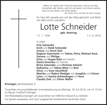 Anzeige von Lotte Schneider von MGO