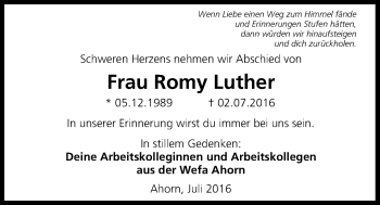 Anzeige von Romy Luther von MGO
