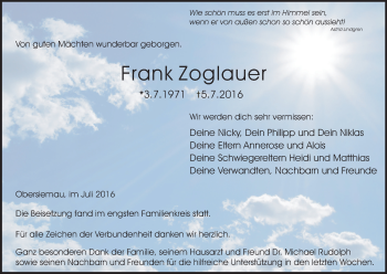 Anzeige von Frank Zoglauer von MGO