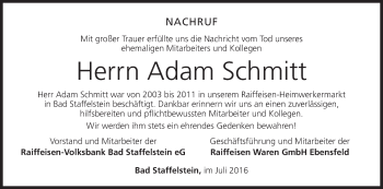 Anzeige von Adam Schmitt von MGO