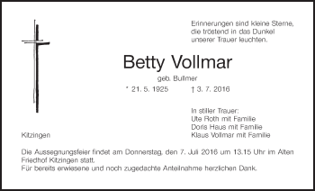 Anzeige von Betty Vollmar von MGO