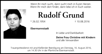 Anzeige von Rudolf Grund von MGO
