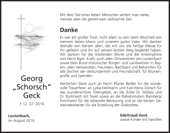 Anzeige von Georg Geck von MGO