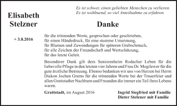 Anzeige von Elisabeth Stelzner von MGO
