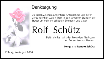 Anzeige von Rolf Schütz von MGO