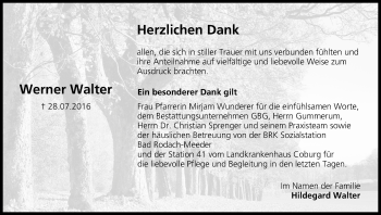 Anzeige von Werner Walter von MGO