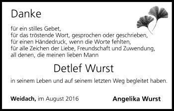 Anzeige von Detlef Wurst von MGO
