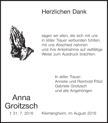 Anzeige von Anna Groitzsch von MGO