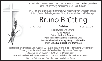 Anzeige von Bruno Brütting von MGO