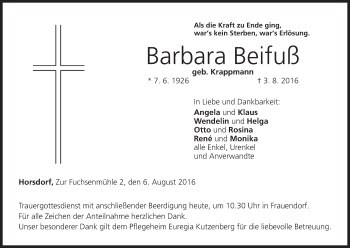Anzeige von Barbara Beifuß von MGO