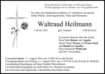 Anzeige von Waltraud Heilmann von MGO