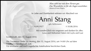 Anzeige von Anni Stang von MGO