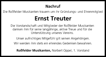 Anzeige von Ernst Treuter von MGO