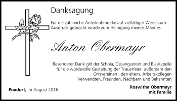 Anzeige von Anton Obermayr von MGO