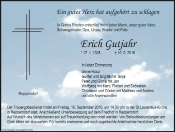 Anzeige von Erich Gutjahr von MGO