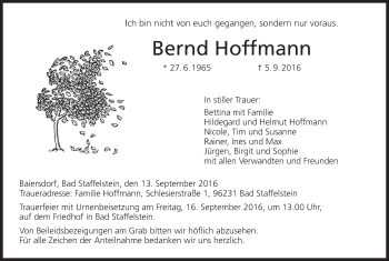 Anzeige von Bernd Hoffmann von MGO