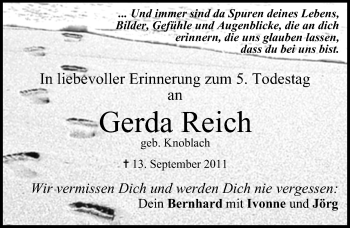 Anzeige von Gerda Reich von MGO