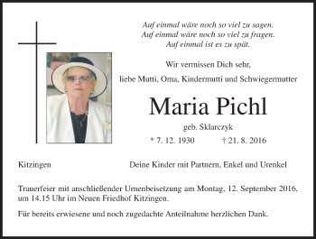 Anzeige von Maria Pichl von MGO