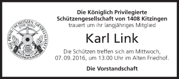 Anzeige von Karl Link von MGO