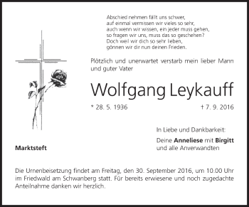 Anzeige von Wolfgang Leykauff von MGO