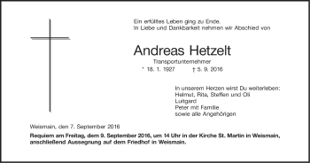 Anzeige von Andreas Hetzelt von MGO
