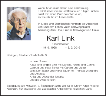 Anzeige von Karl Link von MGO