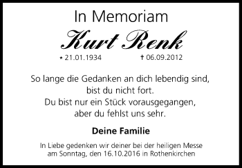 Anzeige von Kurt Renk von MGO