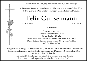 Anzeige von Felix Gunselmann von MGO