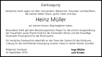 Anzeige von Heinz Müller von MGO