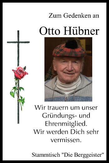 Anzeige von Otto Hübner von MGO