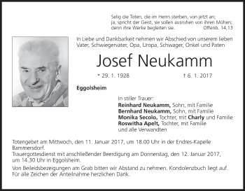 Anzeige von Josef Neukamm von MGO