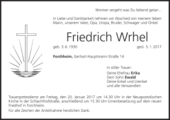 Anzeige von Friedrich Wrhel von MGO
