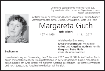 Anzeige von Margareta Guth von MGO