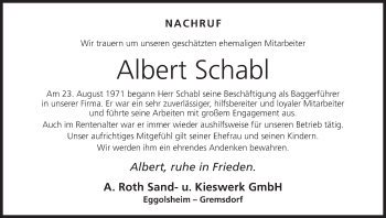 Anzeige von Albert Schabl von MGO