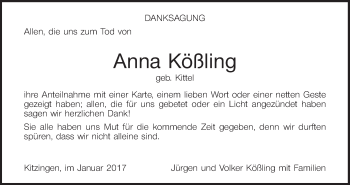 Anzeige von Anna Kößling von MGO