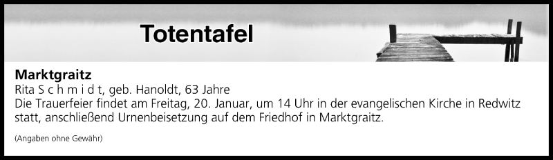  Traueranzeige für Totentafel vom 19.01.2017 vom 19.01.2017 aus MGO