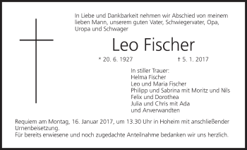 Anzeige von Leo Fischer von MGO