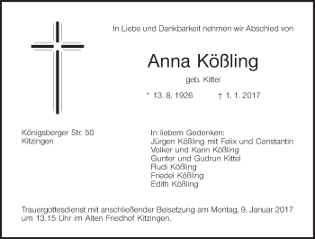 Anzeige von Anna Kößling von MGO