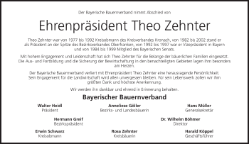 Anzeige von Theo Zehnter von MGO