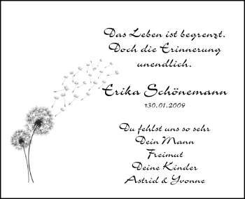 Anzeige von Erika Schönemann von MGO