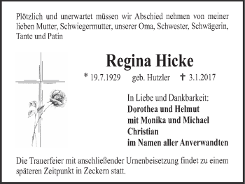 Anzeige von Regina Hicke von MGO