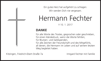 Anzeige von Hermann Fechter von MGO